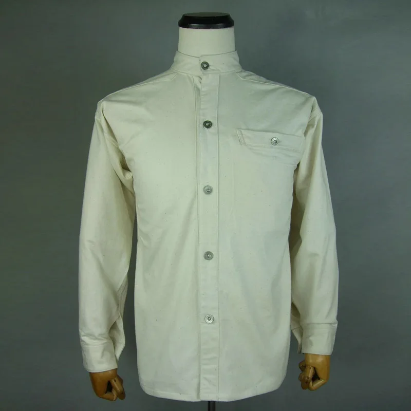 

Youth Standing Collar Long Sleeve Casual Workwear Solid Color Twill Cotton Pure Cotton Spring Shirt Jacket Men