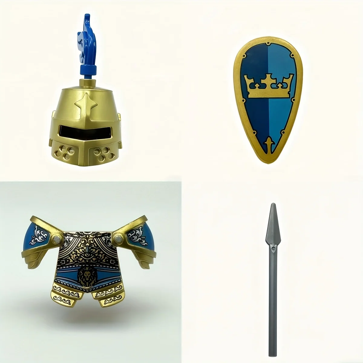 قطعة واحدة من فارس القرون الوسطى المطبوع على الوجهين من الطرف الثالث، هدية مثالية لعشاق العسكريين #5