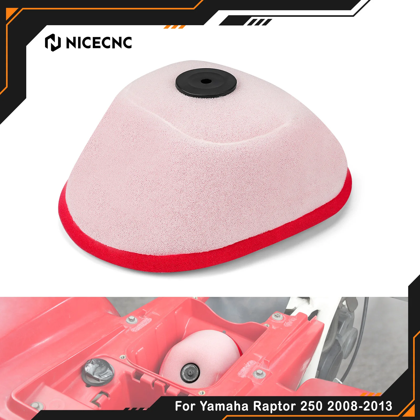 

NICECNC Air Filter For Yamaha Blaster 200 YFS200 1988-2006 Special Edition Yamaha Raptor 250 2008-2013 Replaces 2XJ-14451-01-00