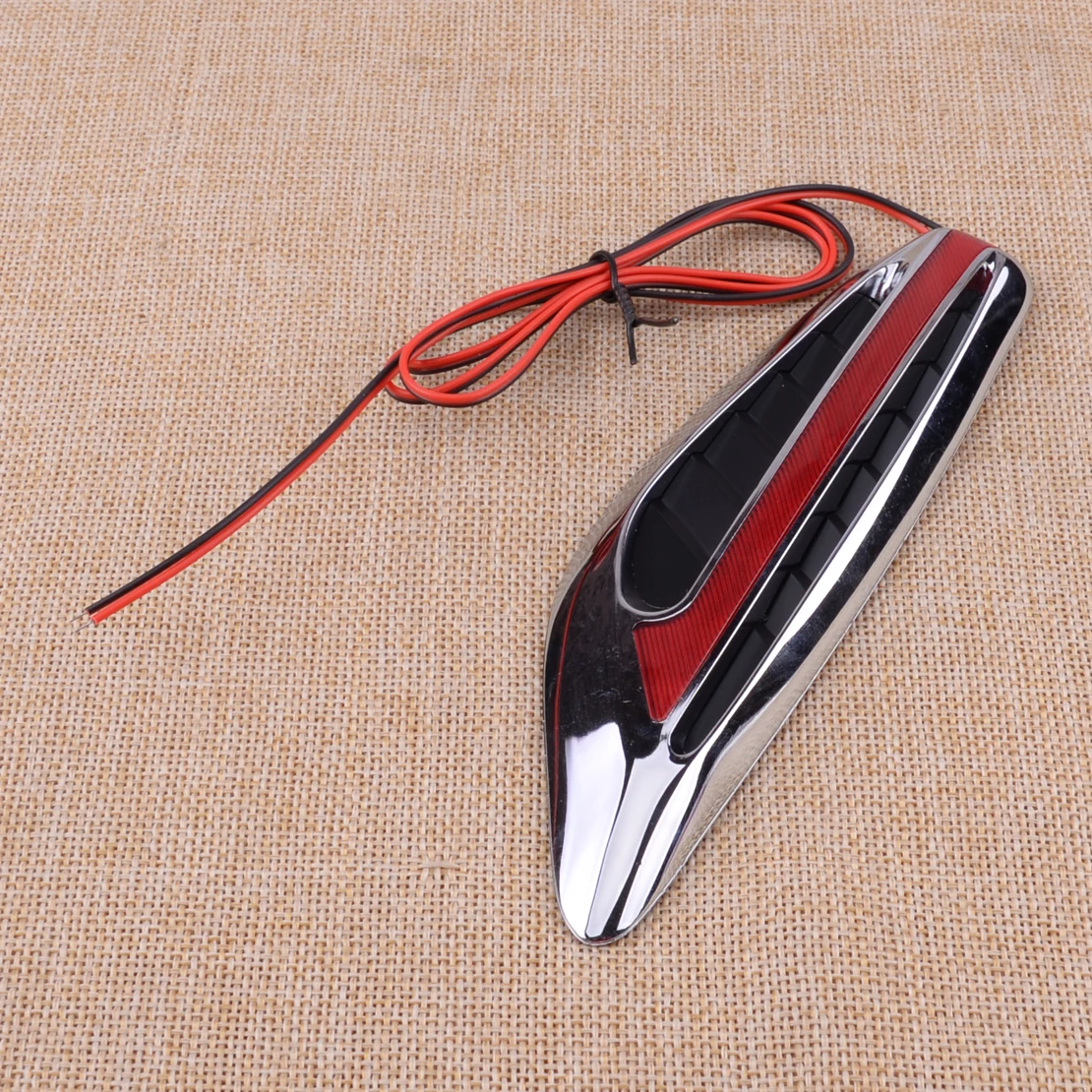 Universal Car Steering Fender LED Side Marker Light Turn Signal Lamps Shark Blade Red DC 12V
