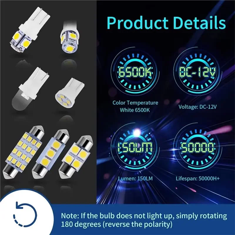 TCYATO New Design Car Interior  Universal Auto Lamps T10 T5 Festoon 31 36 41mm Dome License Plate Trunk Lights Combo Light Bulbs