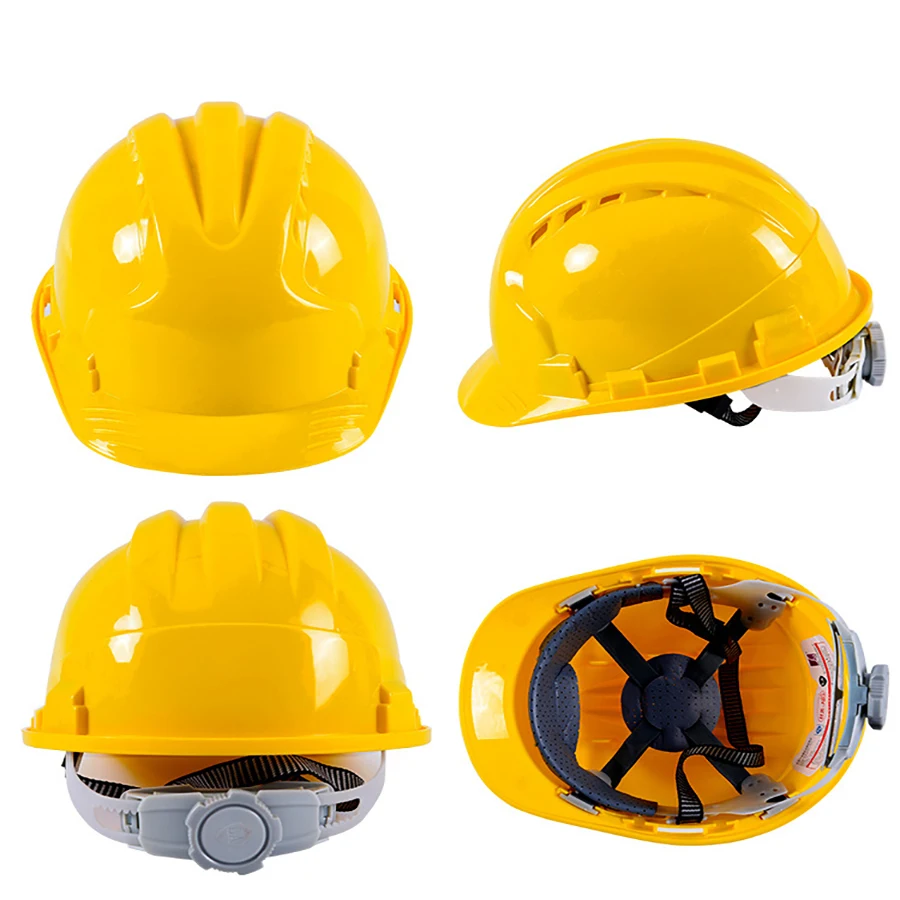 Construction Safety Helmet Hard Hat ABS Thicken Anti Strong Rolling Adjustable 8-Point Suspension Industrial Climbing