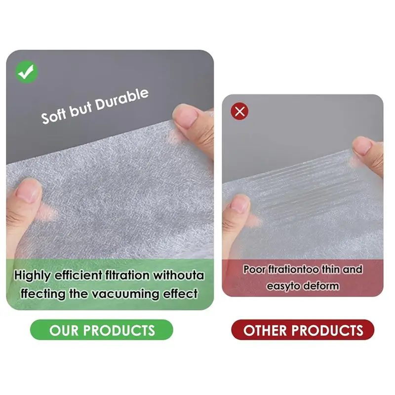 HRBAJ-Disposable Dust Vacuum Filter 300Pcs Dust Cleaner Replacement Filter Paper Nail Tech Supplies Accessories White