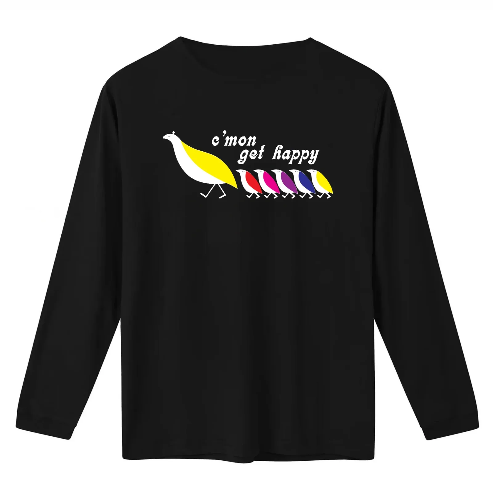 Cmon Get Happy T-Shirt Summer Casual Cotton Tee Oversized Streetwear Tops Vintage Graphic Print Loose Fit Short Sleeve