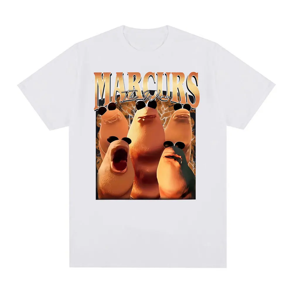 مضحك ماركوس دودة ميمي تي شيرت موضة الكرتون خمر تي شيرت المرأة عادية تي شيرت الشارع الشهير الجرافيك تي شيرت الصيف Y2K