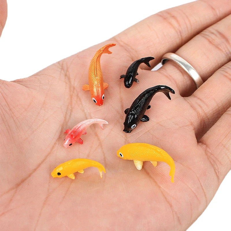 Miniature Fish Model Doll House Toy Simulation Koi Carp Goldfish Fish Tank Decor Kids Toy House Micro Landscape Ornament