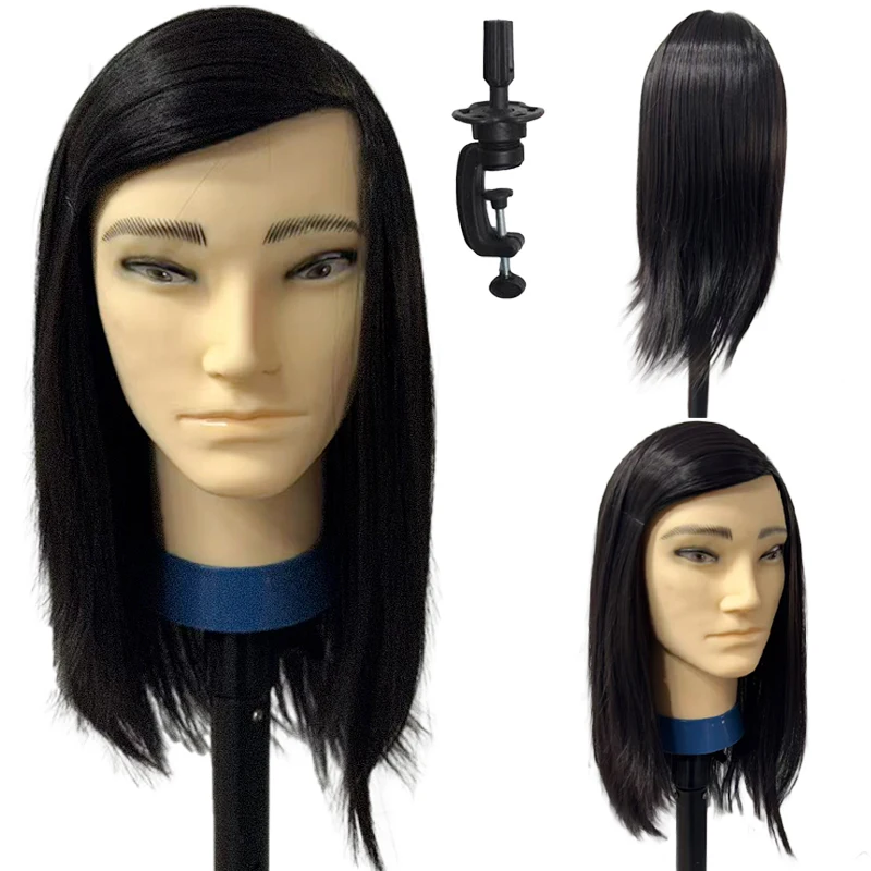 Mannequin Head Synthetic fiber material, used for braided hair display, hair-cutting practice, and men's head models