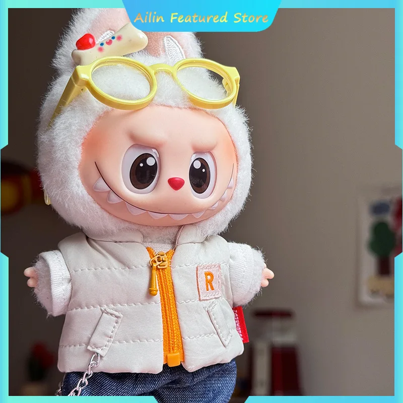 

For Labubu Clothes Cotton Vest Winter Down Jacket Set For Winter Warmth Fashionable And Cute Set Trendy Down Jacket Doll Set