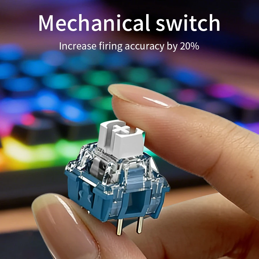 TTC Switches Keyboard 5Pin Pre-Lubed Silver Pink Axis V2 Hot Swap DIY Gaming Mechanical Key Switches MX Switch