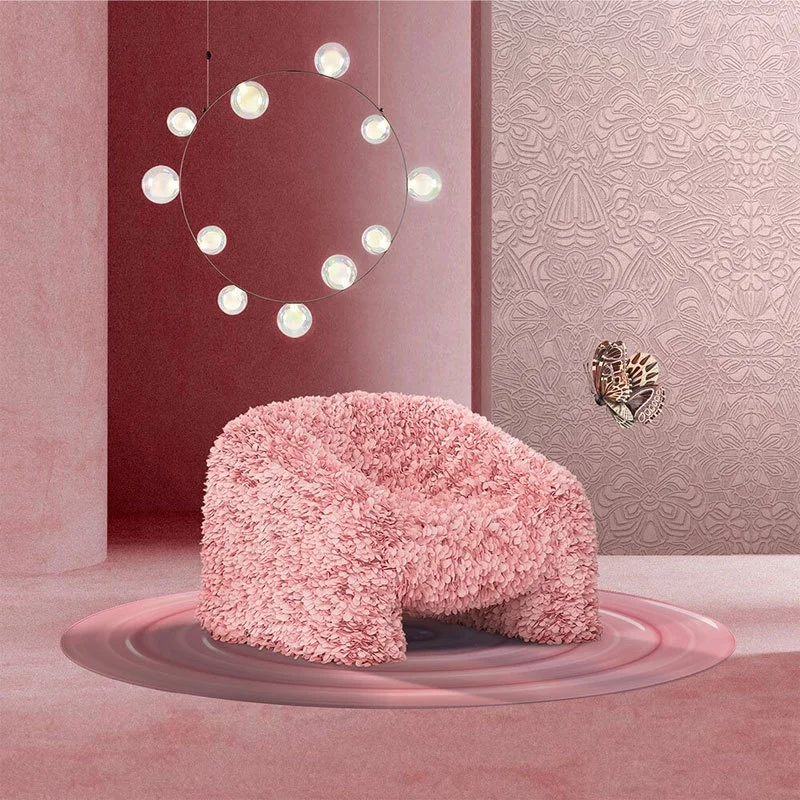 

/ Innovative Design Petal Chair Italian Luxury Single Sofa Chair with Armrests Home Living Room Furniture