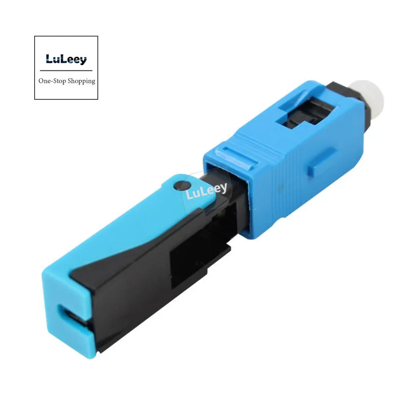 100pcs SC UPC Fiber Cold Connector Fiber Fast Connector Pre-Buried Accelerated Connector Optical Fiber FTTH Blue T1