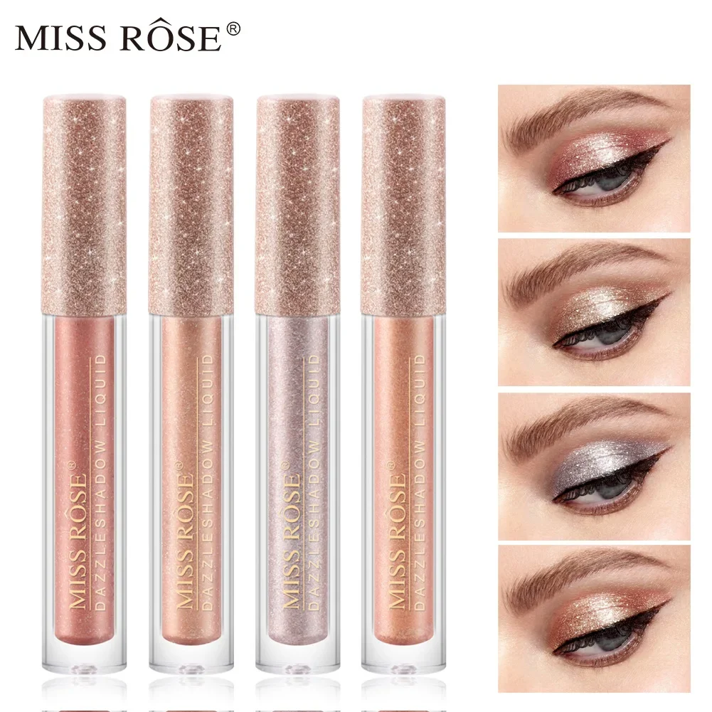 MISS ROSE Glitter Liquid Eyeshadow Stick Waterproof Longwear Metallic Pigment Easy To Make up Shimmer Eye shadow Blush Cosmetics