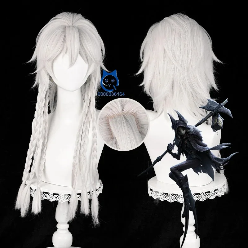 

Game IdentityV Morningstar Ithaqua Cosplay Wig 63cm Warm Grey Braided Wig Heat Resistant Synthetic Hair Party Comic Con Wig