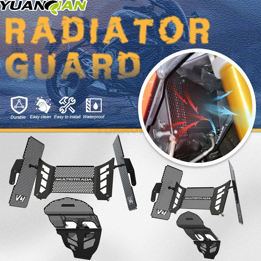 Motorcycle Radiator Guard Grille For Ducati Multistrada V4/S/Pikes Peak/S Sport/Rally Oil Cooler Engine Cylinder Head Protection