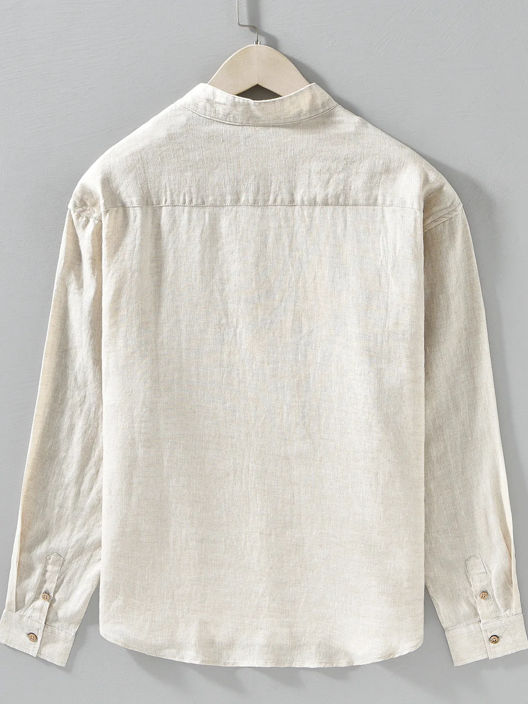 Pure Linen Casual Shirt Men's New Chinese Style Stand Collar Retro Wealth Feeling Full Linen Material Breathable Lightweight ...