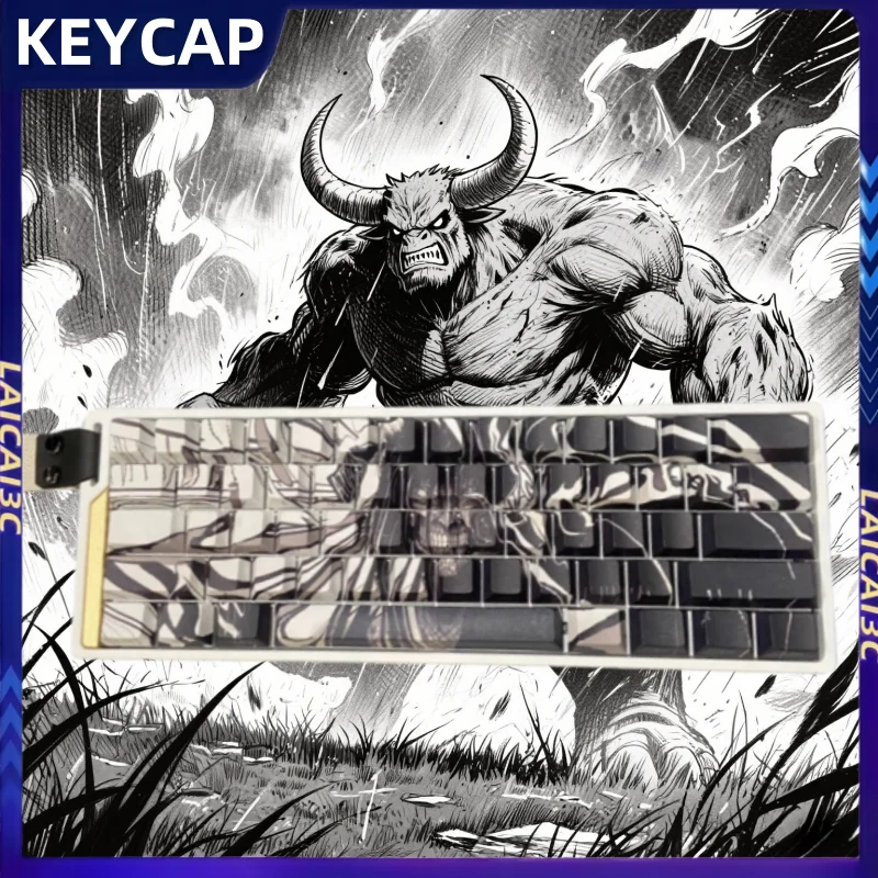 

Креативная гигантская клавиатура Minotaur с боковой гравировкой Transmit Light Cherry Profile, механическая клавиатура в стиле аниме, подарочные коллекционные колпачки для клавиш