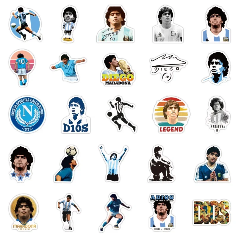 50Pcs Soccer Star Tribute Football Graffiti Stickers bagaglio fai da te chitarra Laptop impermeabile PVC Classic Toy Sticker decalcomanie