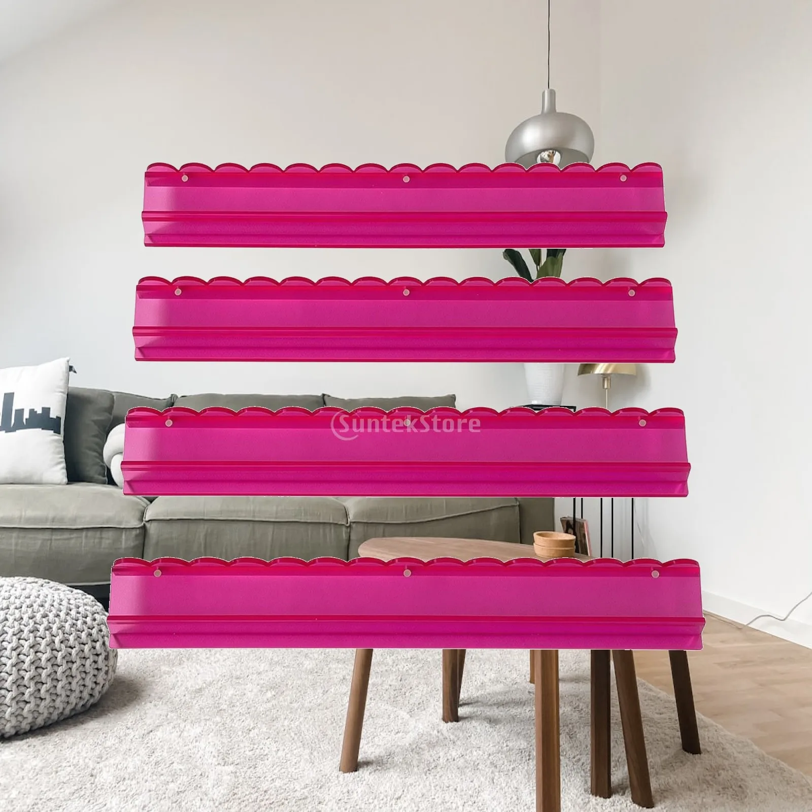 Acrylic Mahjong Tile Pusher Rack for Tabletop Game Night Clear Pink Holder for Mahjong Set Tiles Up to 50 Mm