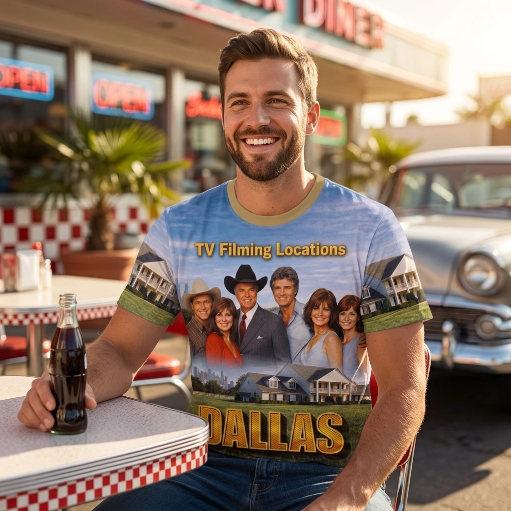 Retro Dallas TV Show Parent-Child Round-Neck Short Sleeve T-Shirt Classic Texas Western Cattle Ranch Oilfield Christmas Gift Tee