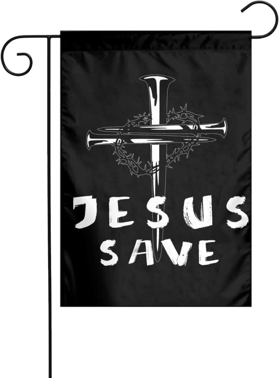 Jesus Save Garden Seasonal Flag 12x18 Inch Double Sided Printed for House Small Yard Welcome Outdoor Funny Decoration Flags  uui