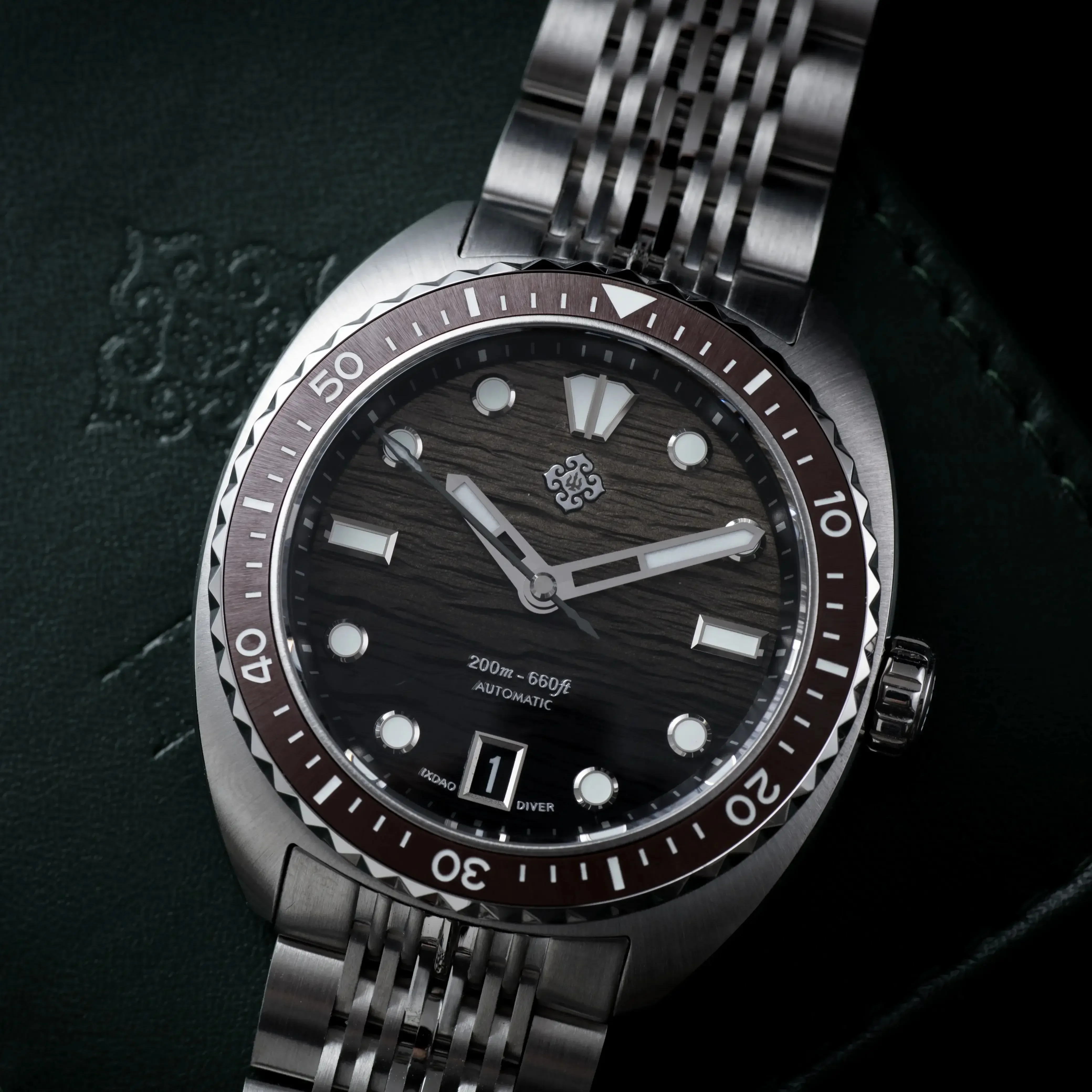 

IXDAO IPOSE 2025 Новые мужские автоматические механические часы с рисунком чешуи дракона Часы для дайвинга 20 бар Нержавеющая сталь BWG-9 reloj hombre