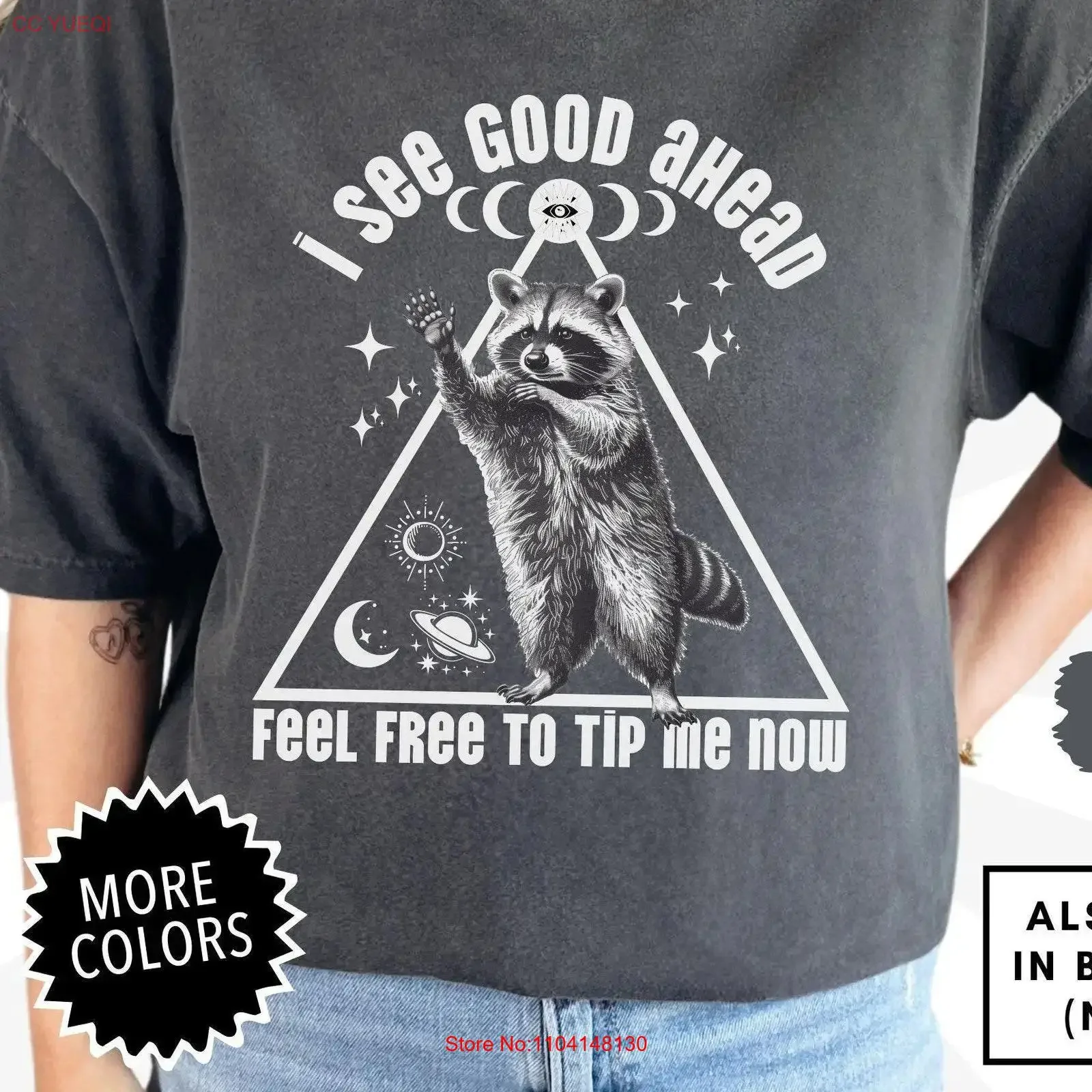 Funny Raccoon T Shirt Tarot Style Saying Meme Gag gifts Unhinged Vintage Retro tsirt lover gift vintage Washed Versatile