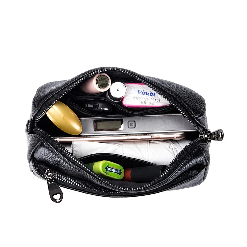 Genuine Leather Crossbody Bag Real Cowhide Messenger Bags High Capacity Mobile Phone Purse Bags for Women