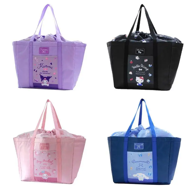 Kawaii Sanrio хобби Kuromi My Melody Cinnamoroll почтовый мультяшный большой емкости для супермаркета сумка для покупок сумка-холодильник