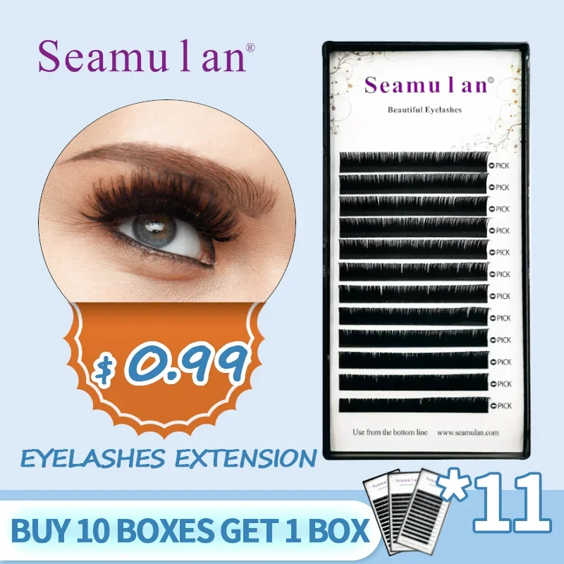 

Mulan Dream Eyelashes Extensions High Quality J/B/C/D/L Curl Volume Lashes Makeup Matte Black Silk Cilios for Salon Wholesale