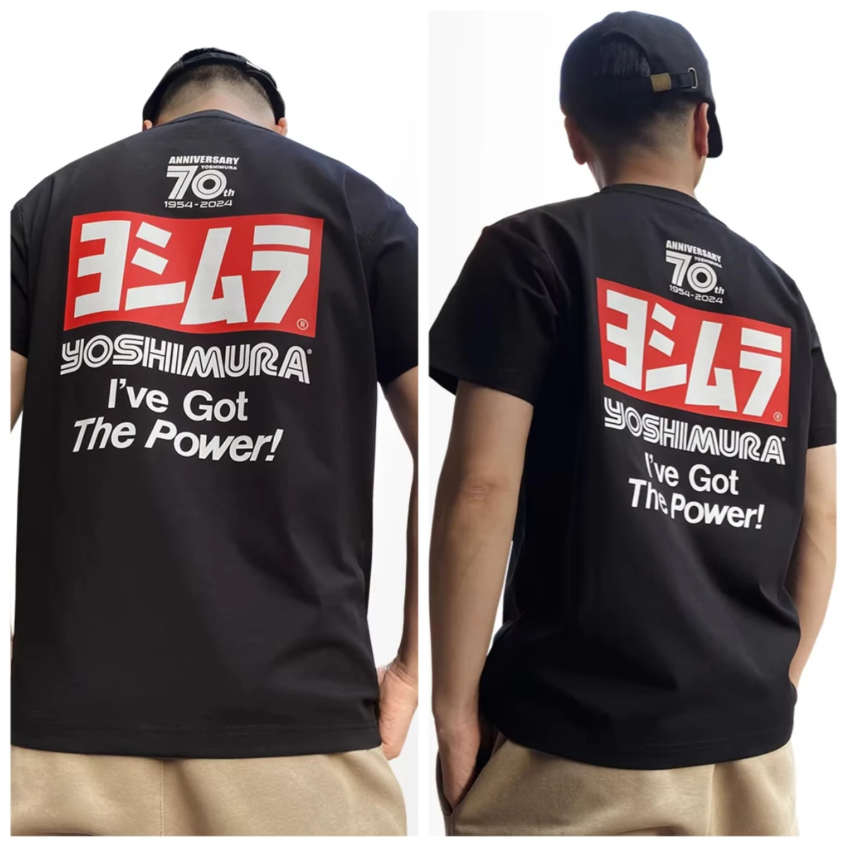 요시무라 배기 70th 오토바이 수정 인쇄 그래픽 티 남성 및 여성 반팔 티셔츠 남성 의류 streetwear