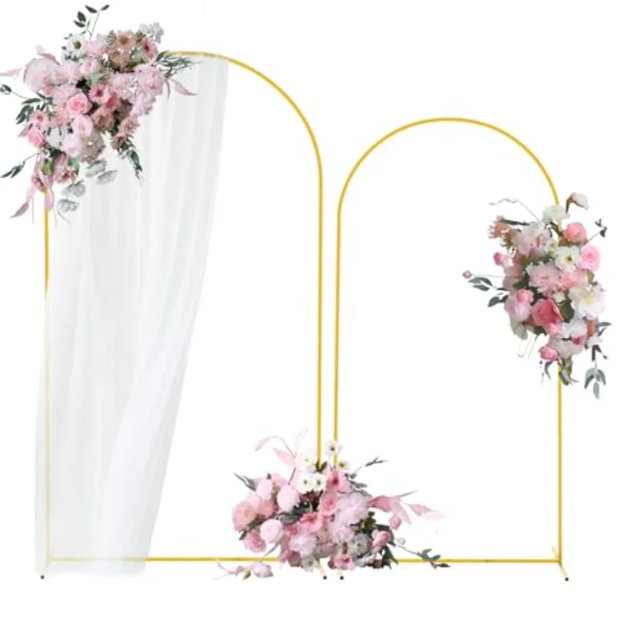 

Wedding Arch Backdrop Stand 7.2FT, 6.6FT Set of 2 Metal Arch Backdrop Stand for Birthday Party Wedding Ceremony Bridal Baby Sho