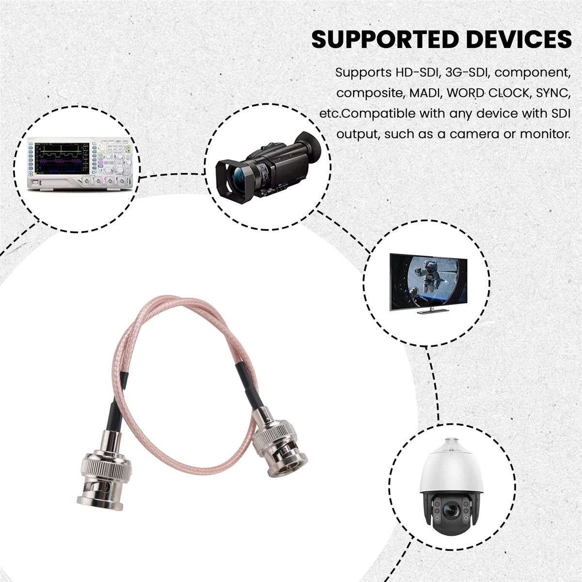 

A67I 4 шт. 3G HD SDI кабель BNC 30 см 75 Ом для камер видеооборудование BMCC поддерживает видеокабель HD-SDI 3G-SDI 4K 8K