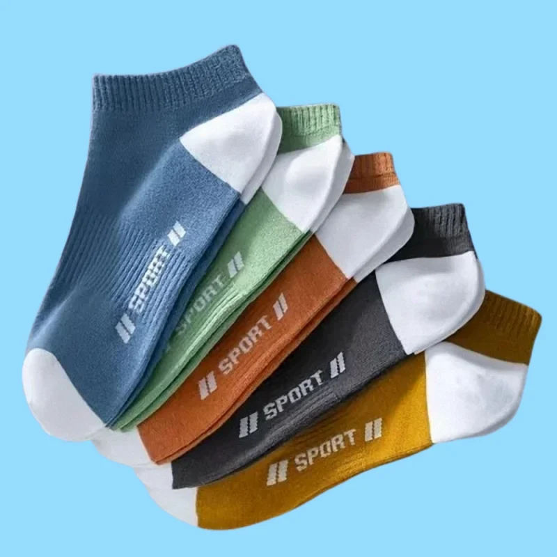 

5/10 Pairs New Men's High Quality Boat Socks Sweat-Absorbent Breathable Sports Low Cut Socks Ankle Male Thin Cotton Short Socks