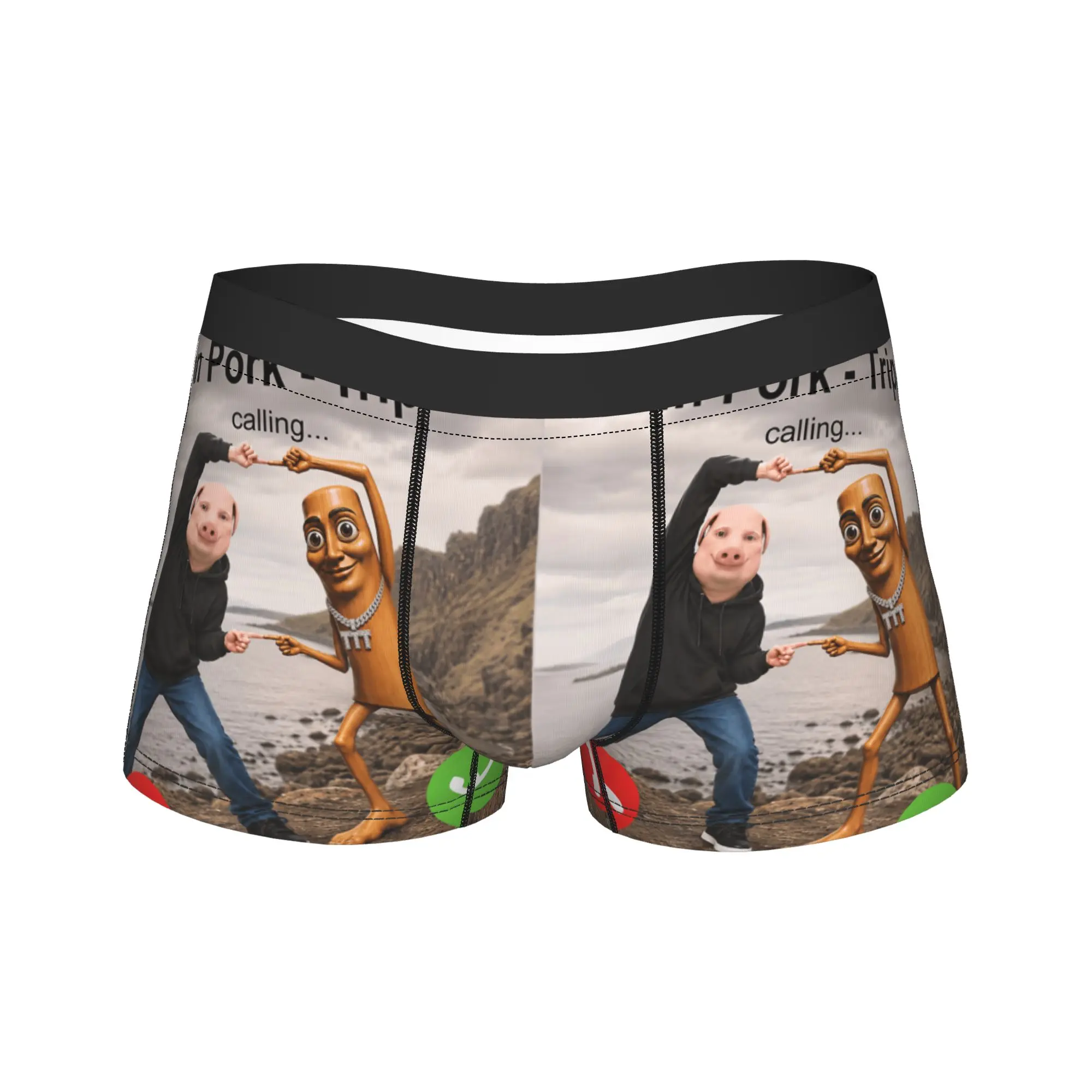 Tung Tung Tung Sahur Triple John Pork Calling Brianrot Underwear  Pattern Trunk Trenky Males Panties Soft Trend Boxer Brief Gift