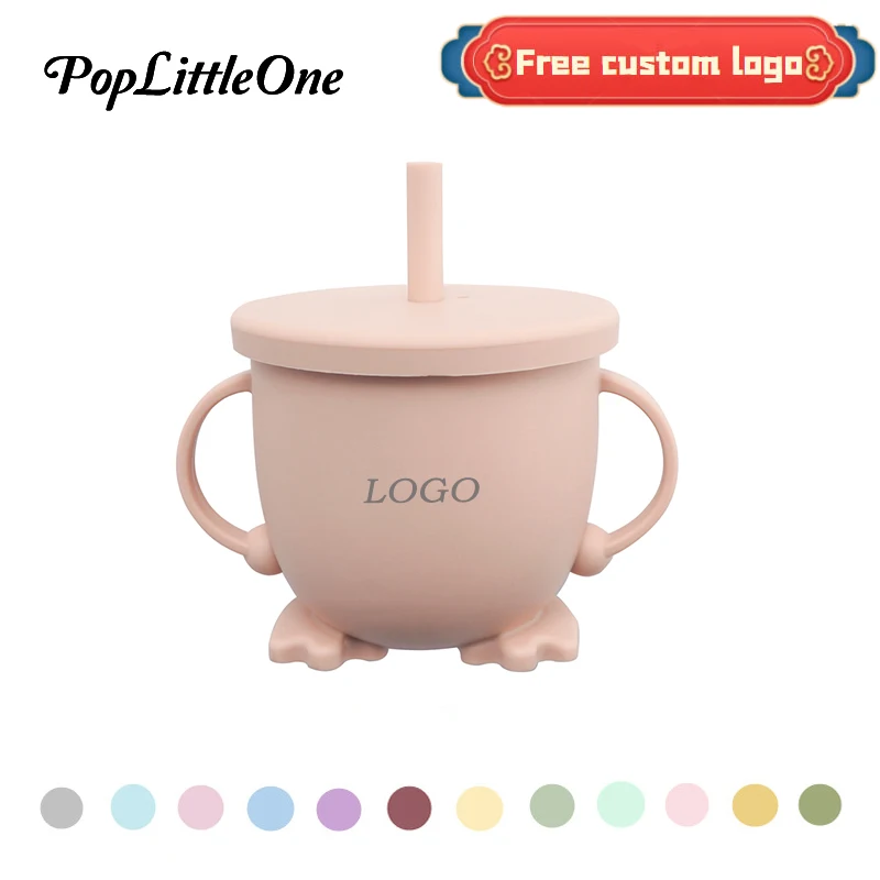 

Мультяшный Пингвин, детская силиконовая чашка для питья, кружка из соломы, мягкая силиконовая чашка с двойной ручкой, удобная в переноске детская чашка, предметы первой необходимости