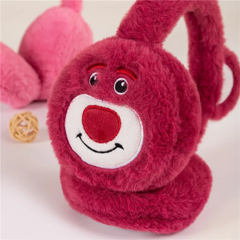 غطاء أذن دافئ للأطفال بتصميم جديد للشتاء - غطاء أذن من القطيفة على شكل دب الفراولة الصغيرة اللطيفة، تدفئة الأذن، واقيات أذن سميكة، #4