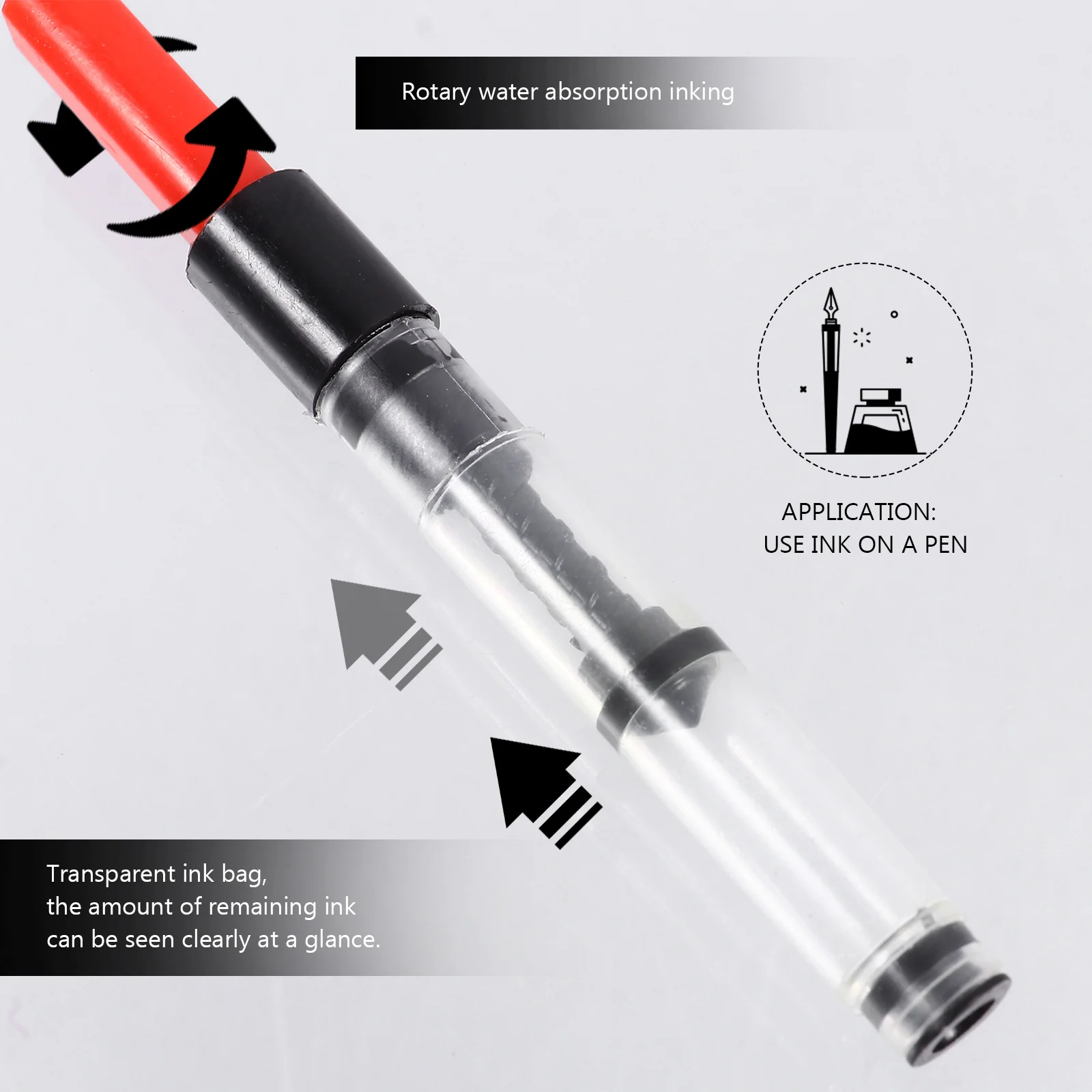 

10pcs Ink Absorber For Fountain Pen Refill Tool Universal Rotation Type Students Stationery Pen Fill Assistant