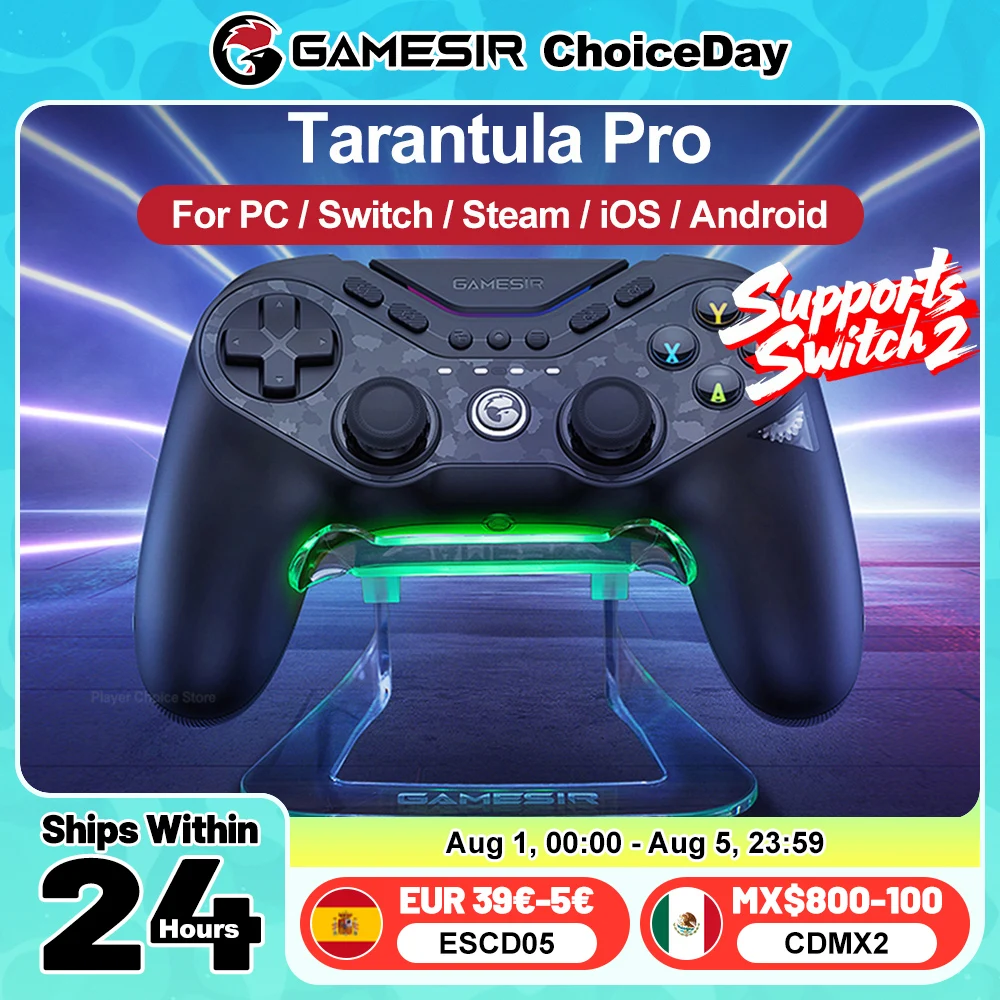 GameSir Tarantula Pro Gamepads PC for Nintendo Switch 2 Switch Android iOS TMR Hall sticks NFC 6 axis Gyro 9 Programmable Button