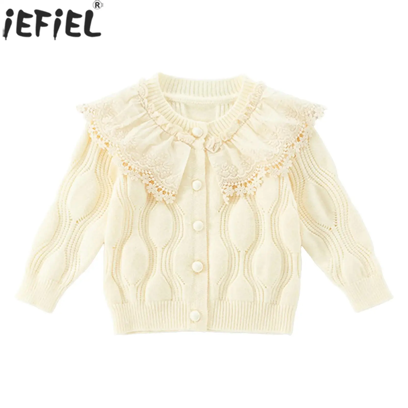 Kids Girls Sweet Cute Knitted Cardigan Sweater Long Sleeve Button Up Tops Fall Winter Warm Coat Daily School Party Playwear