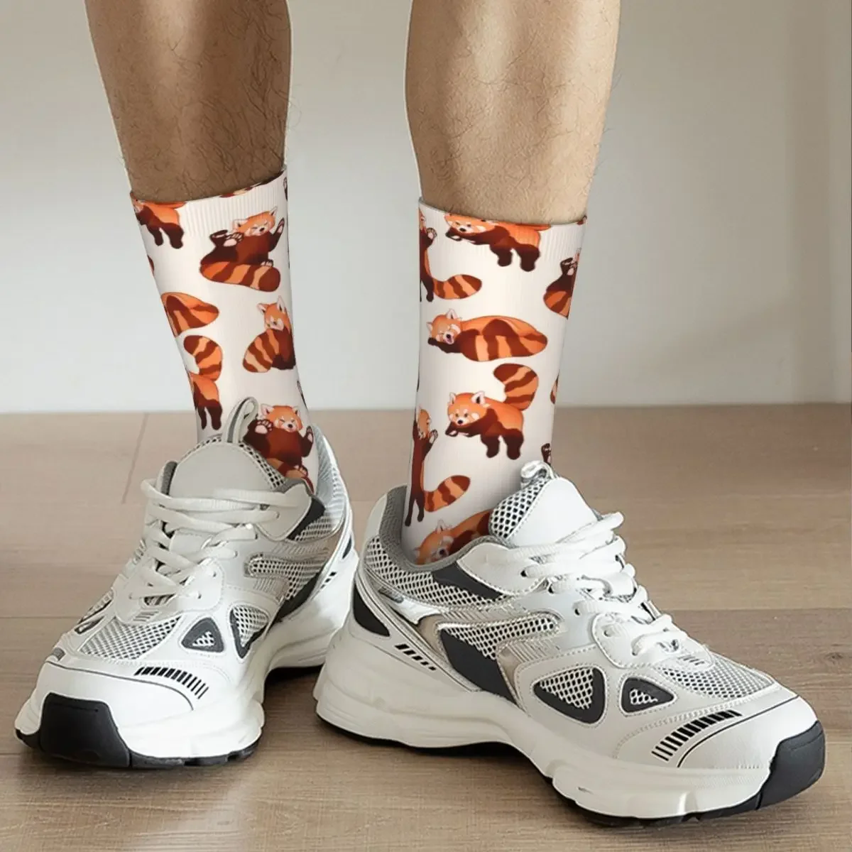 Chaussettes colorées à motif Krasnor pour hommes et femmes, chaussettes de sport non ald, chaussettes mignonnes respirantes, chaussettes rouges pour animaux