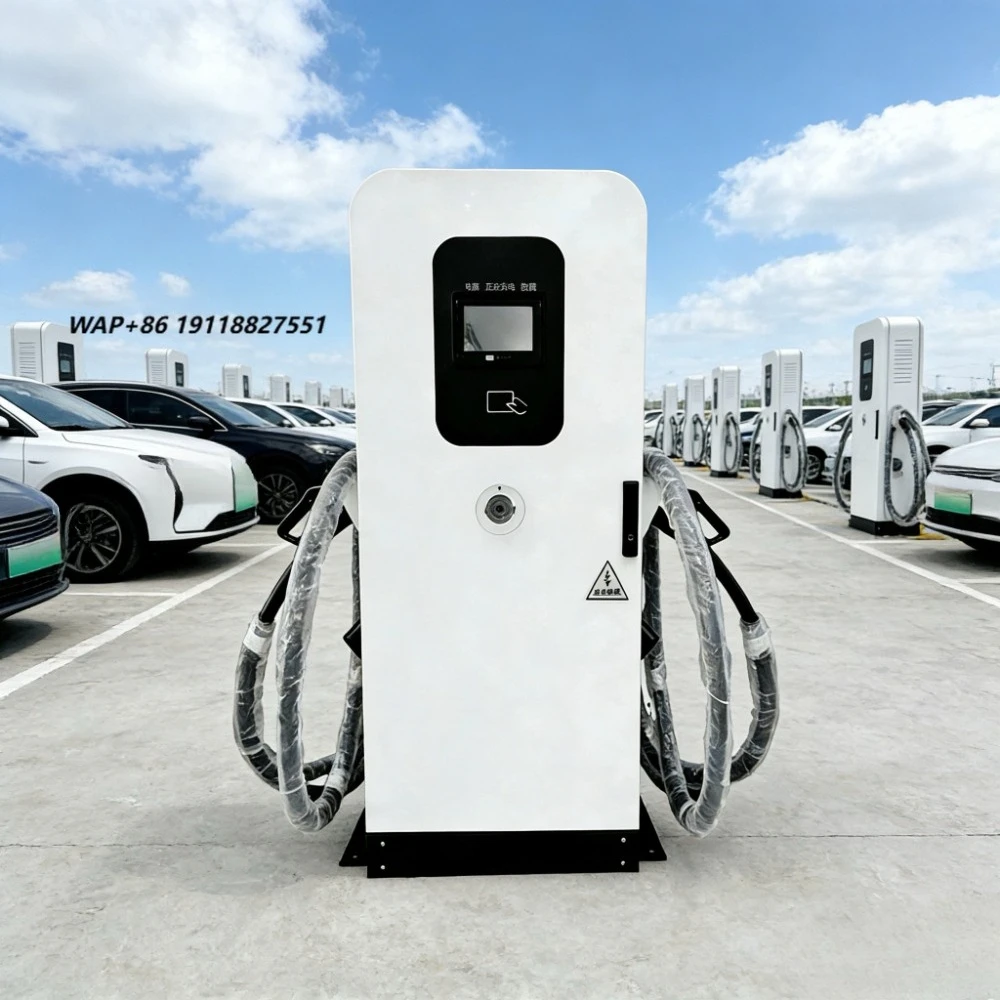 Commercial DC Fast EV Charging Station Dual Guns Smart Remote Monitoring IP55 Floor Standing Charger for Electric Vehicle