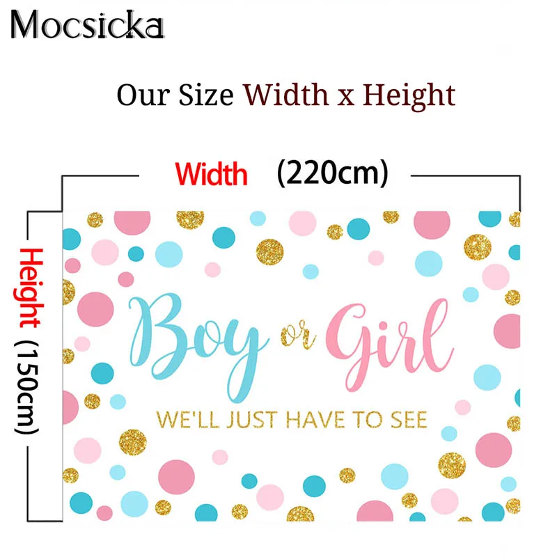 الجنس تكشف حفلة التصوير خلفية صبي أو فتاة استحمام الطفل خلفية الأزرق الوردي البقع بالون الحلوى ديكور للطاولات راية