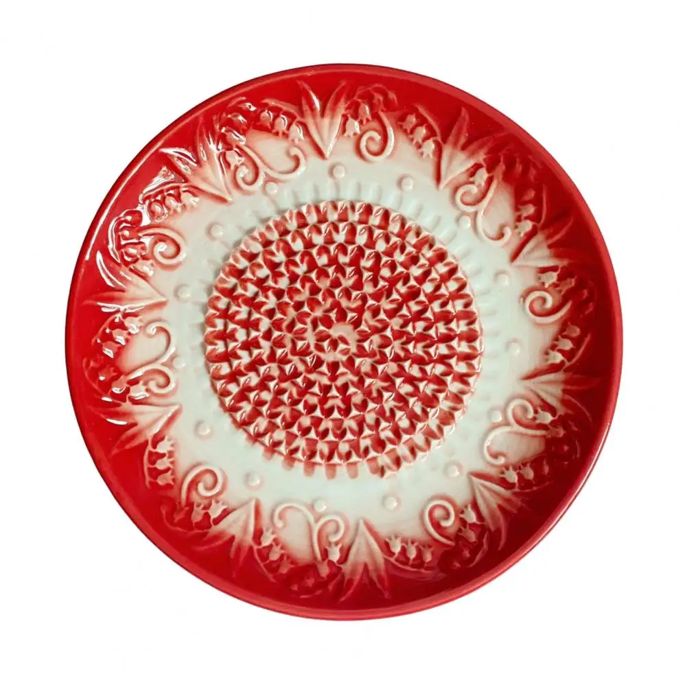 Splash-ink Pattern Grater Embossed Ceramic Garlic Grater Plate Vintage Ginger Mincer with Raised Teeth for Cheese