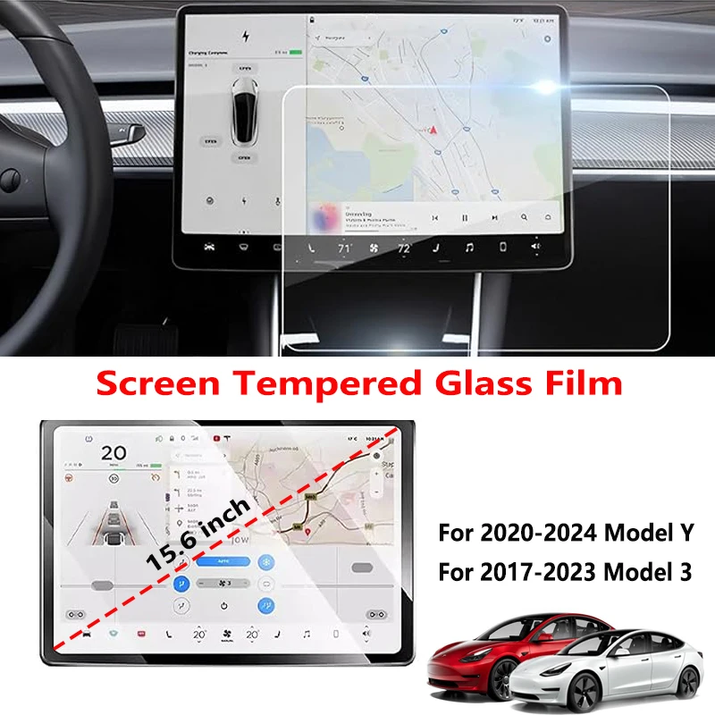 

Tempered Glass Film Protector Fo Tesla Model 3 2017-2023 Model Y 2020-2023 Front Rear Center Control HD Screen Protection Film