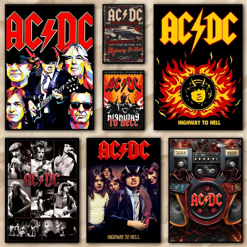 Rock Singer A-AC D-DC Band fashion trend Painting HD Poster living room bedroom bar aesthetic decoration