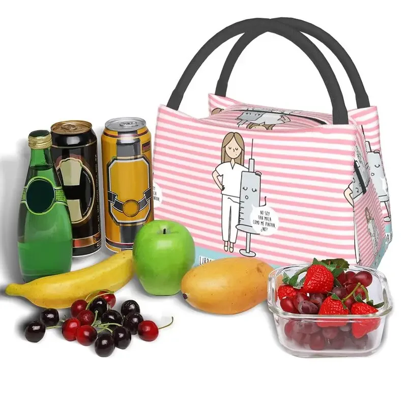 Enfermera En Apuros Doctor Nurse Medicine Insulated Lunch Bags for Women Portable Thermal Cooler Lunch Tote Office Picnic Travel