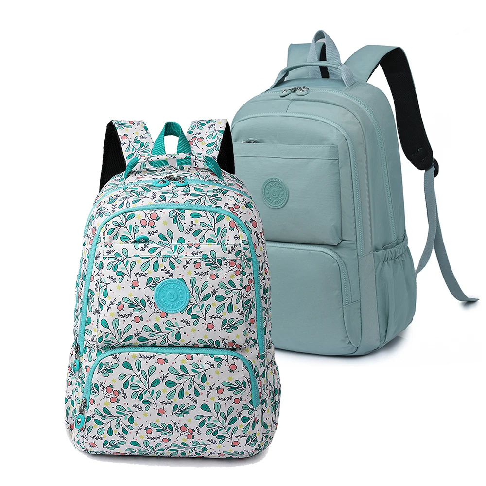 Women Extra-large Backpack School Nylon Travel Rucksack Flower Printing Bag Female Sport 16 inch laptop bag for Weekender