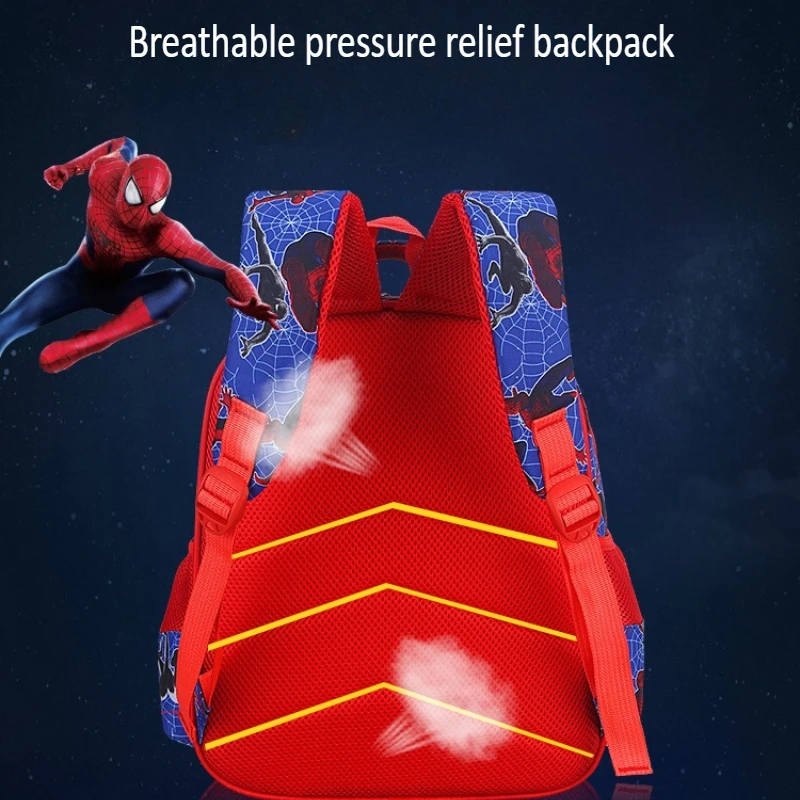 สไปเดอร์แมนกระเป๋าเป้สะพายหลังเด็กกันน้ำ 3D หลายกระเป๋าน่ารักโรงเรียนประถมศึกษากระเป๋านักเรียนชายกระเป๋าเป้สะพายหลังลำลองของขวัญคริสต์มาสฮาโลวีน