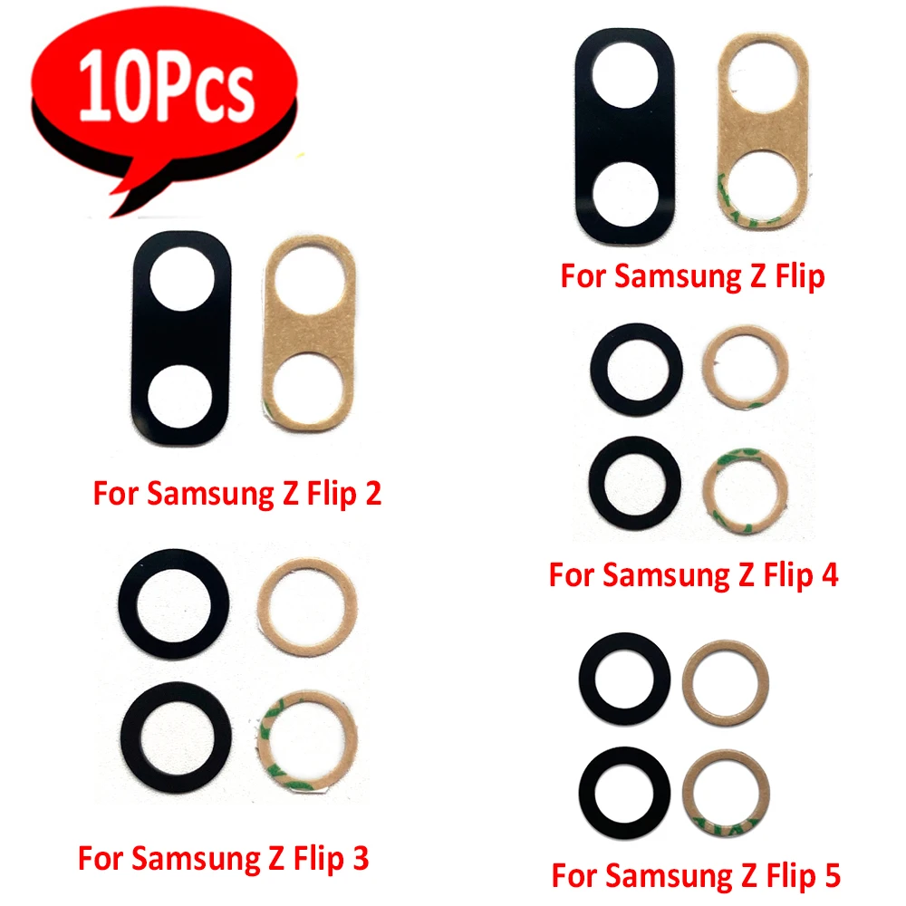 Couvercle d'objectif en verre de caméra arrière pour Samsung Z Flip, nouveau, autocollant adhésif, 2, 3, 4, 5, 10 pièces
