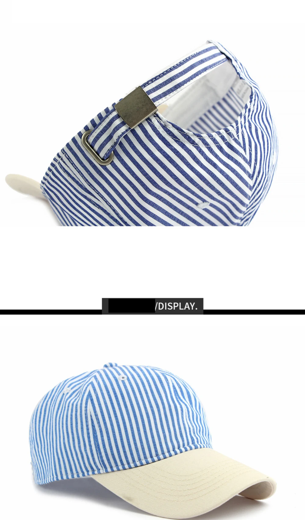 HT5087 Unisex Baseballkappe 2026 Neue Frühling-Sommer Kollektion Weiche Sonnenkappe Gestreifter Baseballhut Verstellbare Snapback-Kappe – Detail 5